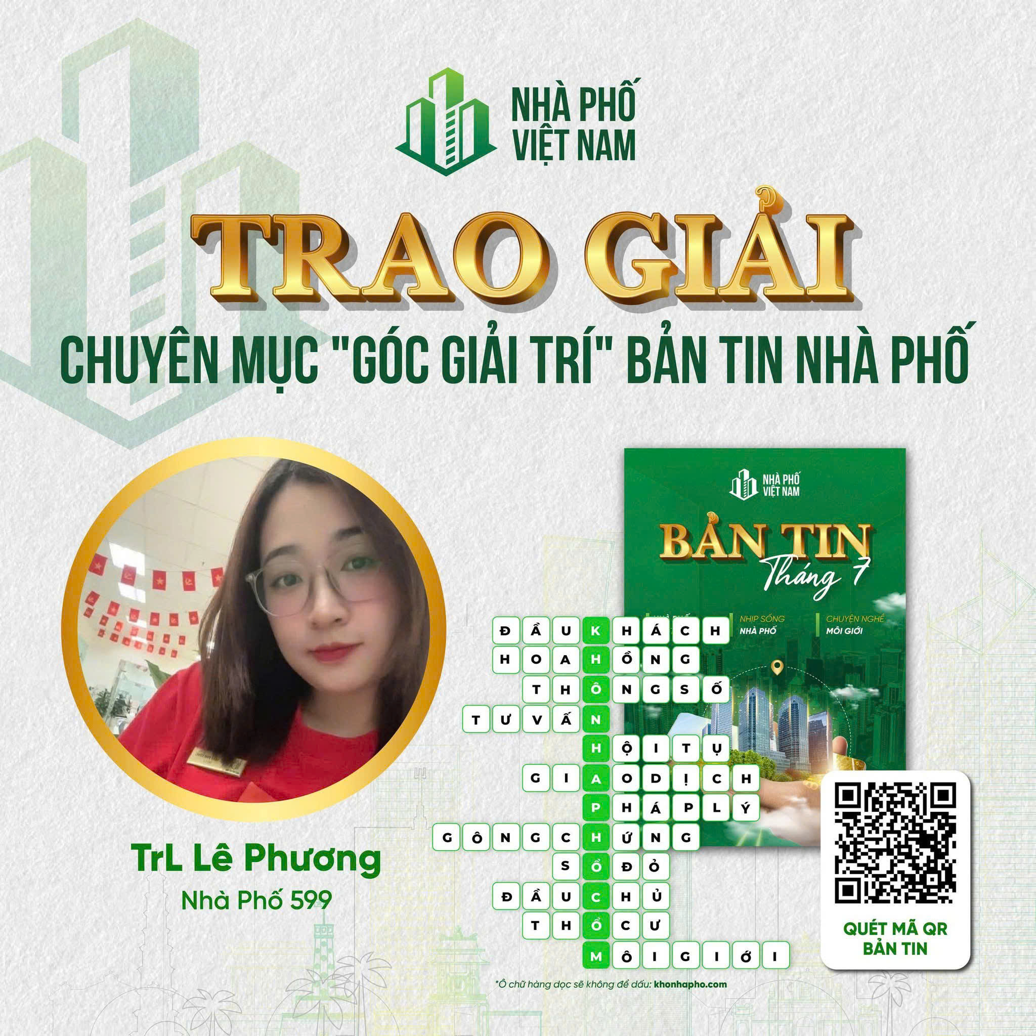 ✨ TRAO GIẢI CHUYÊN MỤC "GÓC GIẢI TRÍ" – BẢN TIN NHÀ PHỐ THÁNG 7 ✨